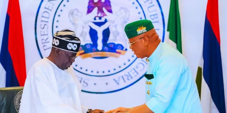 Photos: President Tinubu receives copies of ARISE scorecard from Gov Eno