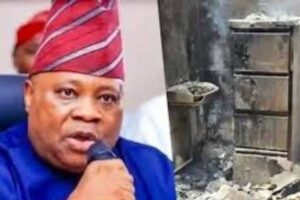 Governor Adeleke Inset Burnt Courthouse