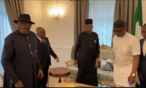 Jonathan, Akufo-Addo visit VP Shettima in London, pay tribute to Buhari