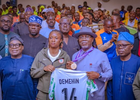 Aiyedatiwa gifts Super Falcons player, Tosin Demehin N30m, house
