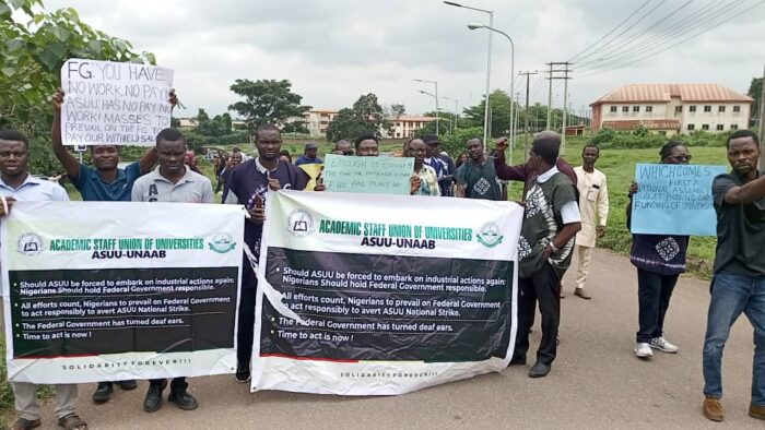 FUNAAB ASUU Stage peaceful protest in Abeokuta