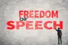 text-wall-freedom-speech-asian-businessman-write-48839460