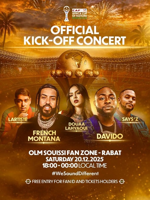 Davido, French Montana To Headline 2025 AFCON Kick-off Concert